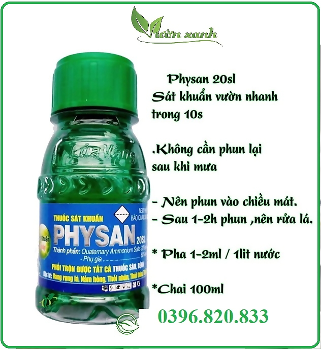 Dung dịch sát khuẩn trừ nấm bệnh cây trồng Physan 20 SL chai 100ml