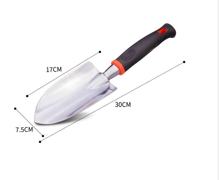 Xẻng mini làm vườn lưỡi inox cán đen hàng cao cấp, chắc bền tiện sử dụng