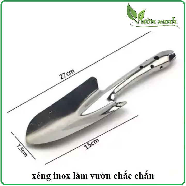 XẺNG LÀM VƯỜN INOX (sắc, bền, chắc chắn), dụng cụ làm vườn thiết yếu cho mọi nhà