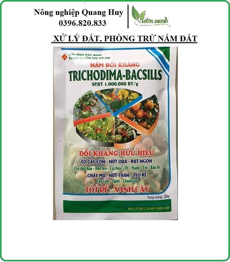 Chế phẩm Trichoderma dùng tưới cây, trộn giá thể phòng trừ nấm bệnh 100gr