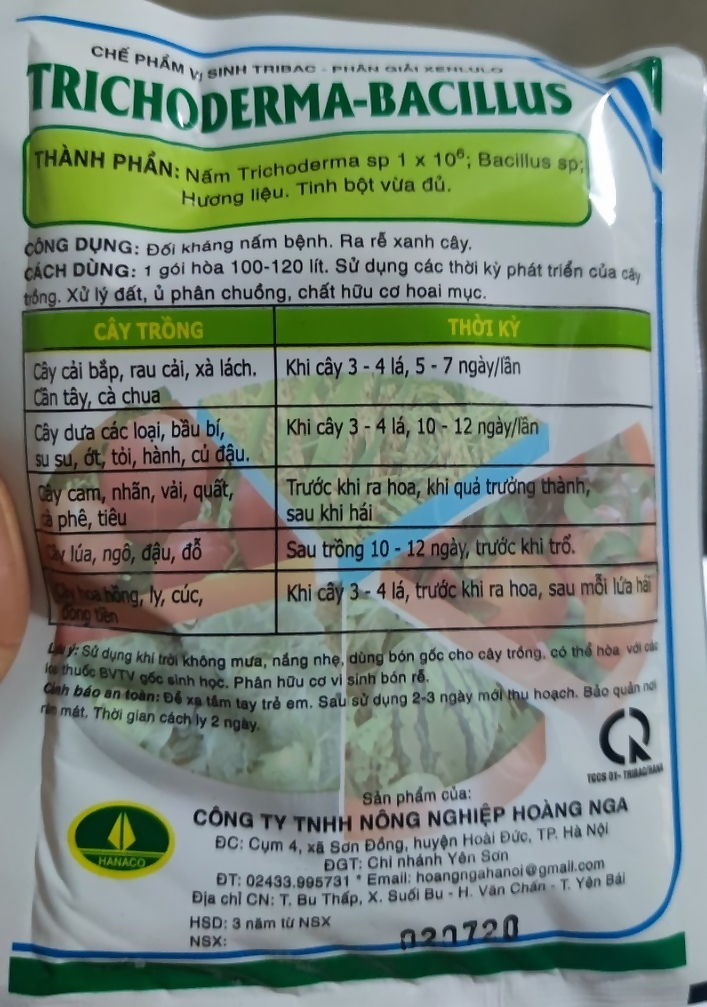 Chế phẩm Trichoderma dùng tưới cây, trộn giá thể phòng trừ nấm bệnh 100gr