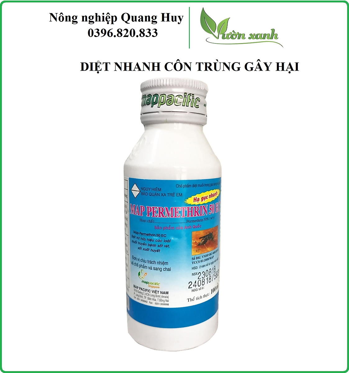 Trừ muỗi, kiến gián, .....  Map perthrin 50EC 100ml 