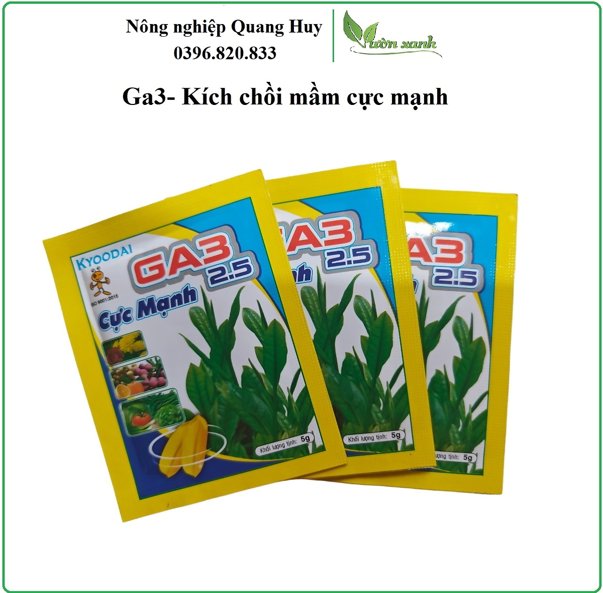Chế phẩm GA3 kích thích bật chồi cây trồng cực mạnh, tác dụng nhanh từ 3-5 ngày, dùng cho hồng, mai, kiểng lá,.