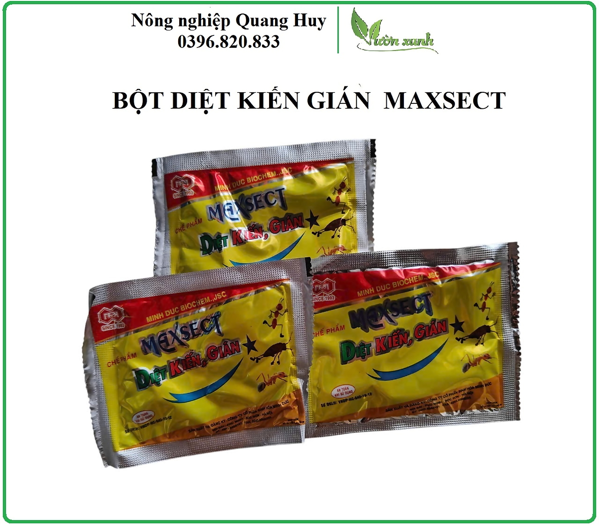 Bột rắc diệt kiến, gián Maxsect 10gr, trộn đất trừ cuốn chiếu, kiến ba khoang