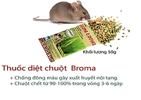 Bả diệt chuột trộn thóc BROMA 50gr, diệt chuột sau 1 lần ăn