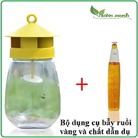 Lồng bẫy ruồi vàng - Dụng cụ bẫy ruồi vàng kèm ống dẫn dụ