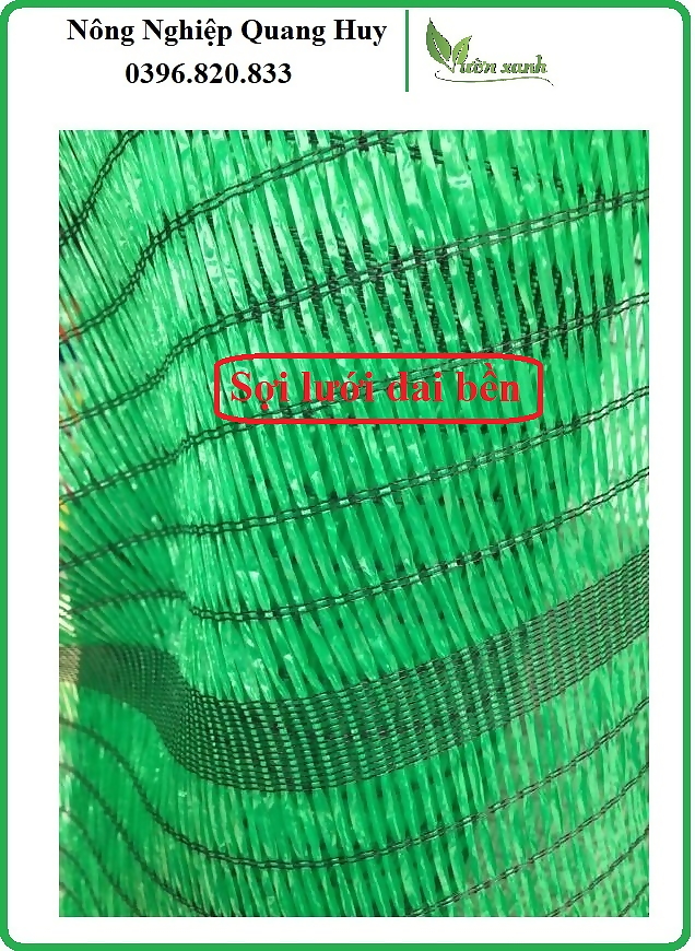 (giá tính theo mét tới) Lưới che nắng Thái Lan khổ 2 mét (xanh/ đen) độ bền cao, lưới dai, bóng đẹp