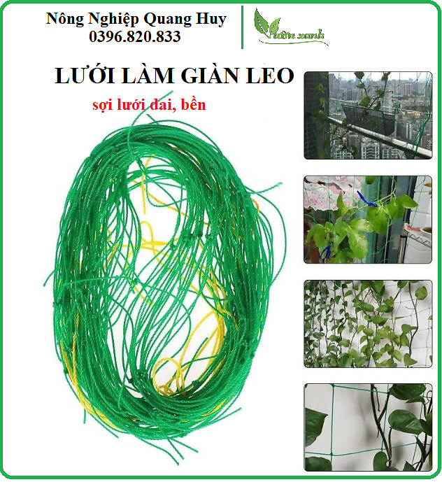 Lưới làm giàn dây leo, lưới làm giàn cây Ollie net (xanh) thích hợp làm giàn dưa lưới, khổ qua, mướp,...