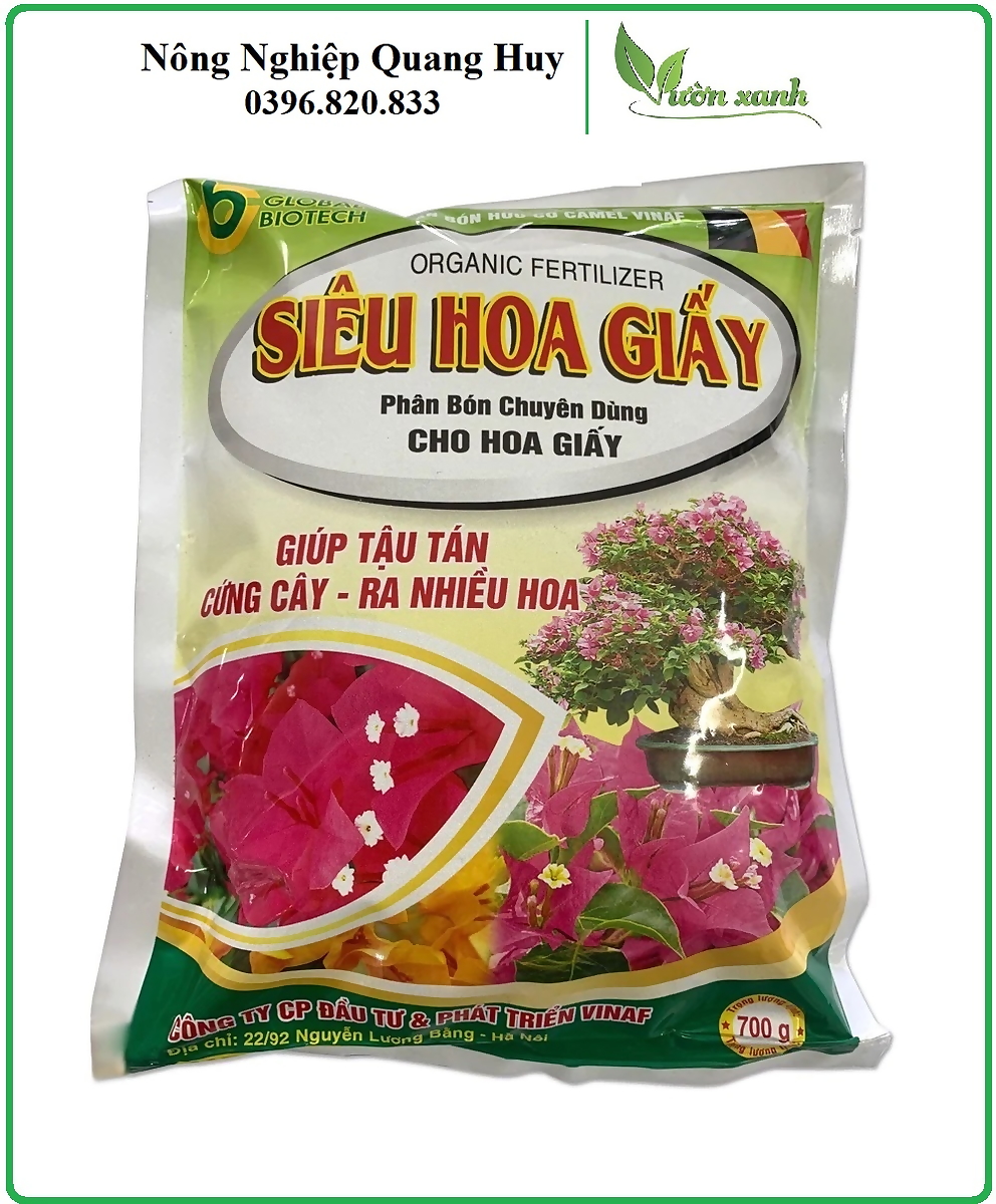 Phân bón hữu cơ SIÊU HOA GIẤY giúp tán cứng cáp, ra hoa nhiều 700gr