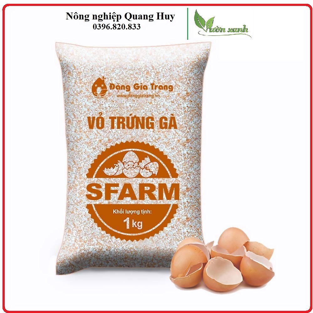 1kg - Phân Vỏ Trứng Gà Sfarm- Bổ Sung Canxi Cho Cây, phòng tránh sên, sâu cuốn chiếu