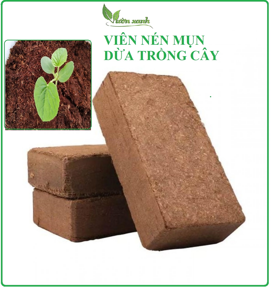 Viên nén mụn dừa ép tiện lợi, dùng trồng cây ăn trái, trồng rau, nặng 450-500g