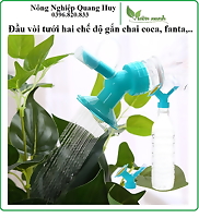 Đầu vòi tưới cây 2 chế độ, dễ thương- đầu vòi tưới gắn chai coca, pepsi tưới cây văn phòng, bonsai,...
