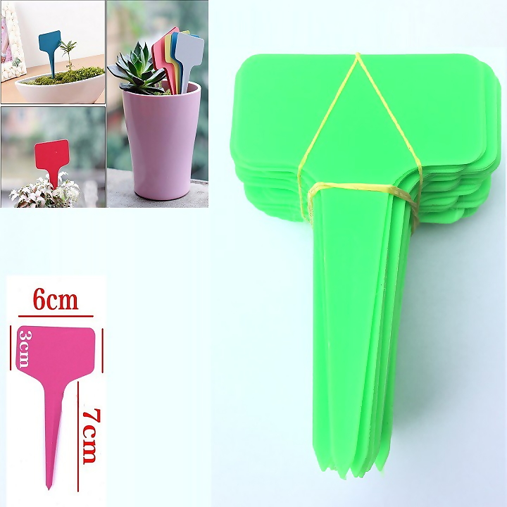 Set 100 bảng ghi tên cây trồng, thẻ ghi tên cây dạng cắm chất liệu nhựa nhiều màu sắc