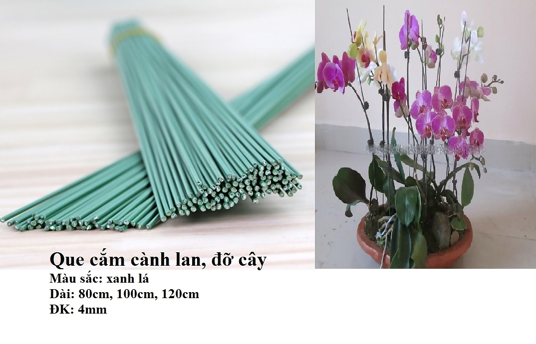 1kg -Cây kẽm bọc nhựa uốn cành lan, que cắm cành lan hồ điệp que uốn cành lan (nâu/ xanh lõi trắng)