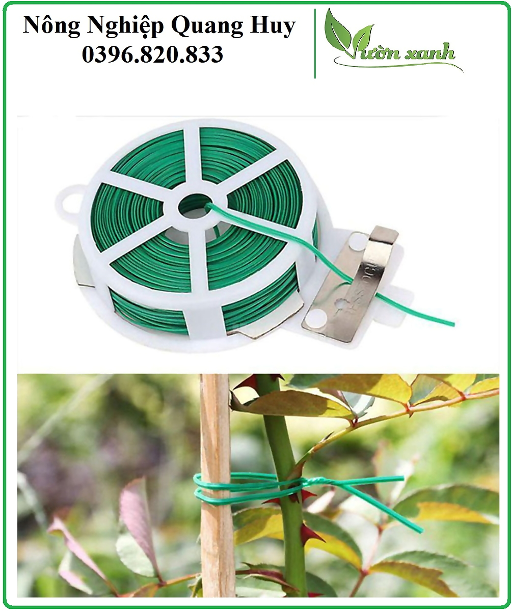 Cuộn dây kẽm bọc nhựa cố định cành hoa, cây cảnh, cố định dây điện, dây mạng...20m, 50m, 100m